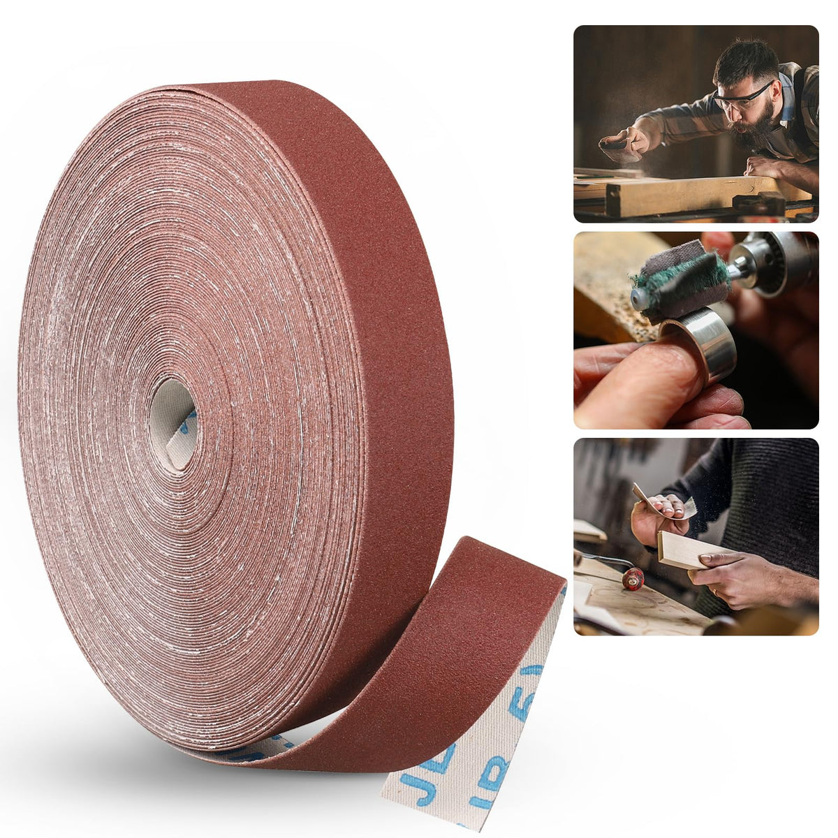 Emery Cloth Roll, 1 Inch x 20 Feet Heavy Duty Sandpaper, 6 Rolls