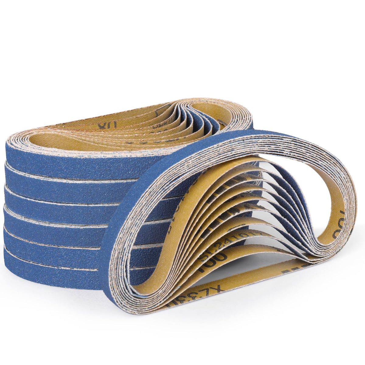 40-Piece Premium 1/2 x 18 Inch Zirconia Sanding Belts 40-400 Grit