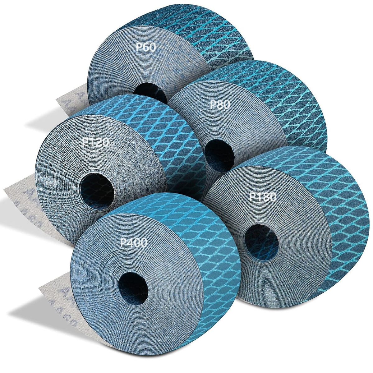 5 Pack Hook and Loop Longboard Sandpaper Rolls, 2-3/4" x 5 Yards