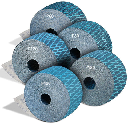 5 Pack Hook and Loop Longboard Sandpaper Rolls, 2-3/4" x 5 Yards