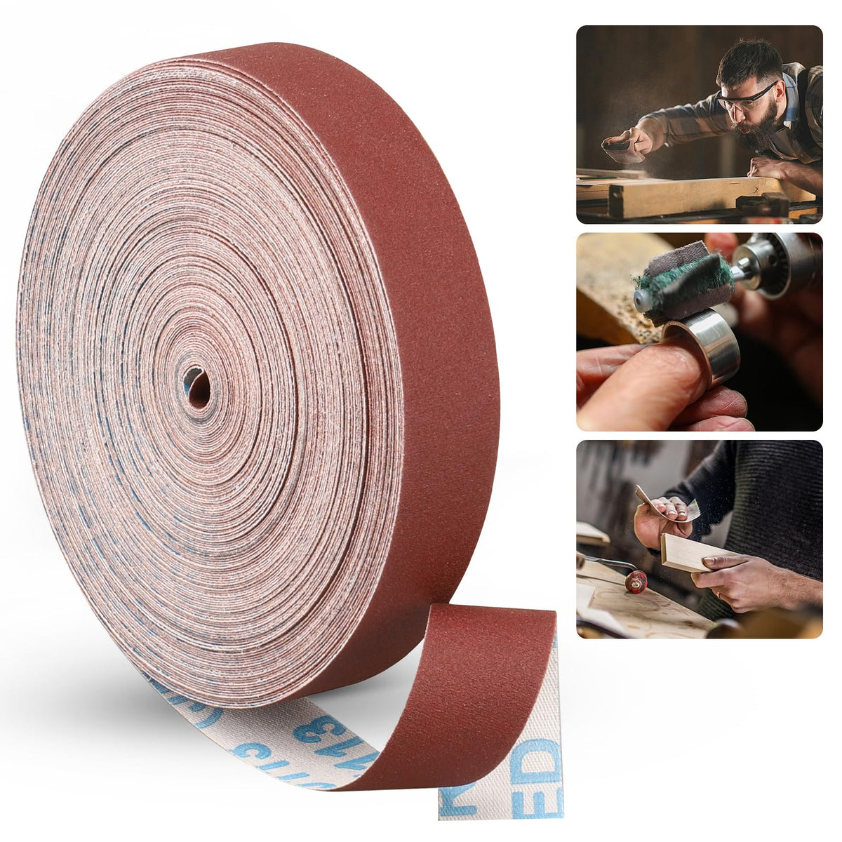 Emery Cloth Roll, 1 Inch x 20 Feet Heavy Duty Sandpaper, 6 Rolls