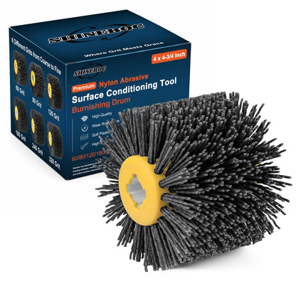Shinboc 4.7 x 4 Inch Surface Conditioning Tool, 60 Grit Nylon Drawing Wheel