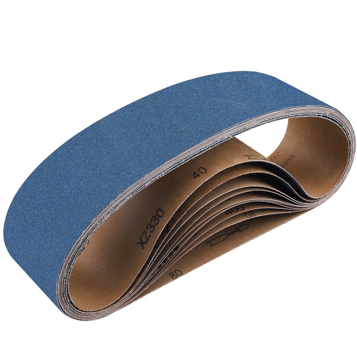 40-Piece Premium 1/2 x 18 Inch Zirconia Sanding Belts 40-400 Grit