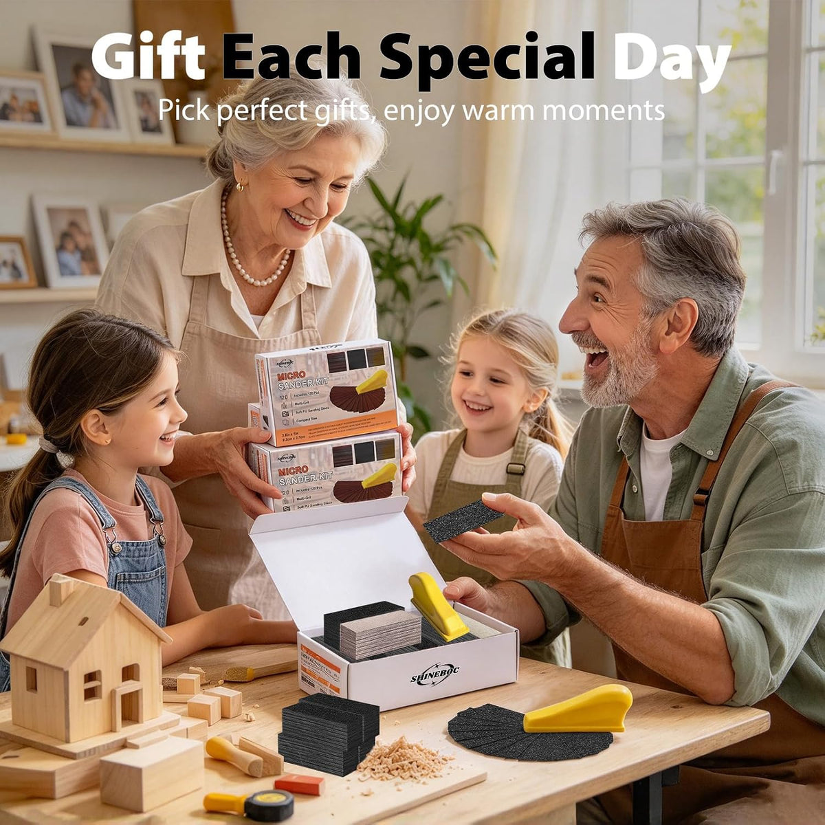 120Pcs 120–7000 Grit Micro Sander Kit for Corners and Small Spaces