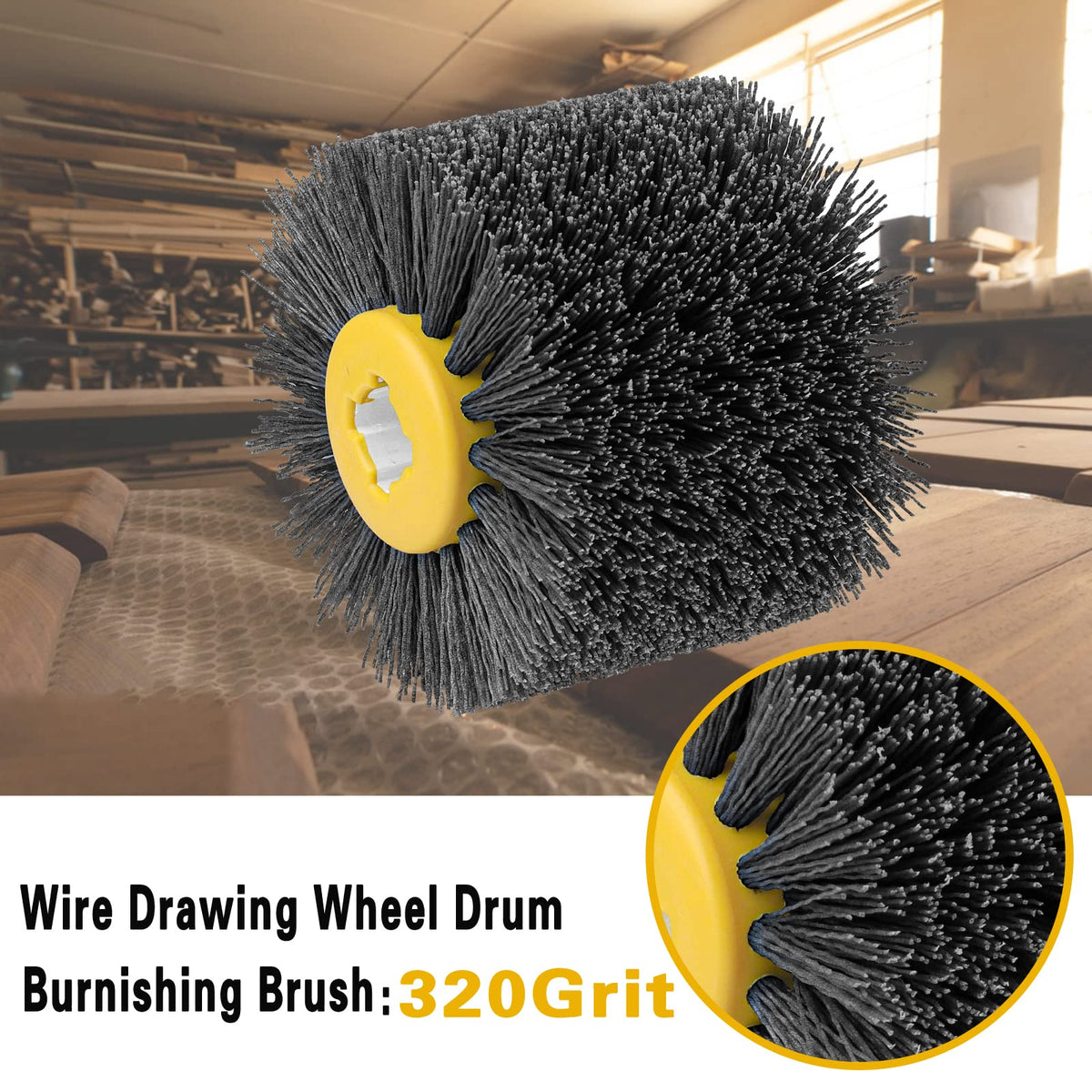 Shinboc 4.7 x 4 Inch Surface Conditioning Tool, 60 Grit Nylon Drawing Wheel