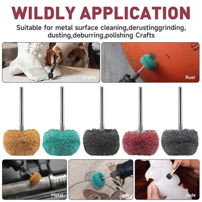 100 PCS Abrasive Buffing Wheel, 1 Inch Polishing Kit 80-600 Grit