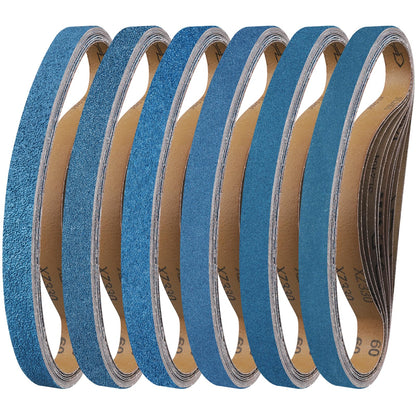 40-Piece Premium 1/2 x 18 Inch Zirconia Sanding Belts 40-400 Grit