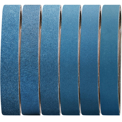 40-Piece Premium 1/2 x 18 Inch Zirconia Sanding Belts 40-400 Grit