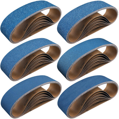 40-Piece Premium 1/2 x 18 Inch Zirconia Sanding Belts 40-400 Grit